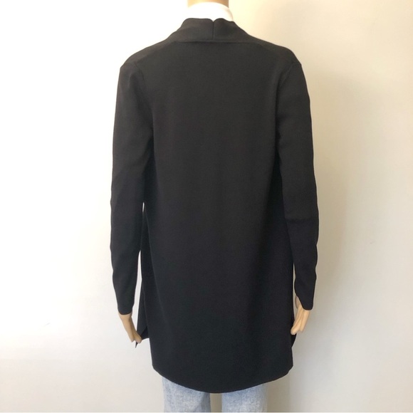 CONTEMPORAINE Knitted Minimalist Black Open Front Loose Fit Kimono Cardigan. - Picture 14 of 15